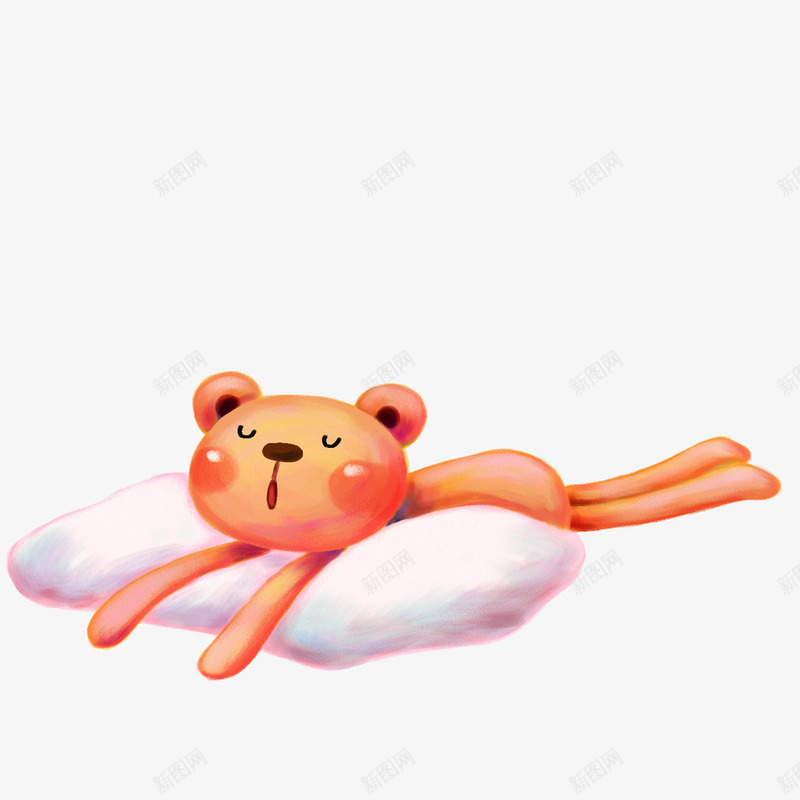 趴在枕头上睡觉的小熊png免抠素材_新图网 https://ixintu.com 枕头 白色 睡觉 粉色