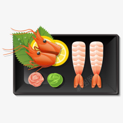 新鲜大虾球日式海鲜刺身高清图片