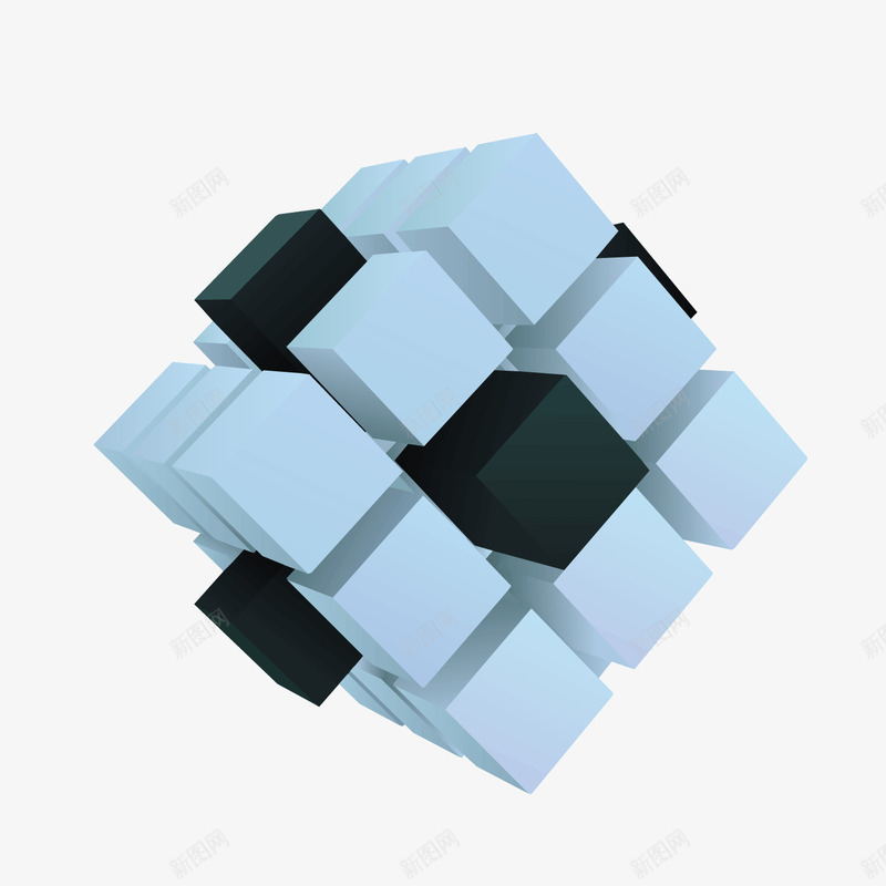 三阶魔方蓝色方块方体png免抠素材_新图网 https://ixintu.com 三阶 方体 方块 蓝色 魔方