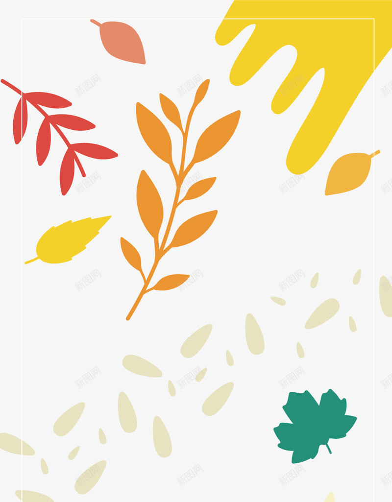 卡通彩色落叶png免抠素材_新图网 https://ixintu.com 卡通植物 彩色叶子 漂浮叶子 秋季树叶 背景装饰