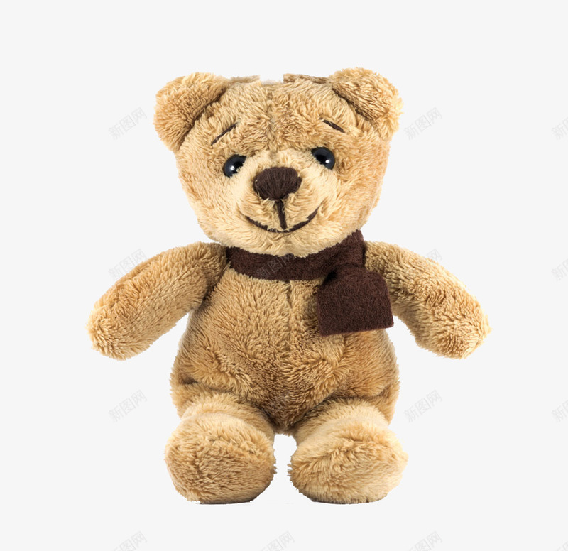 棕色玩具娃娃png免抠素材_新图网 https://ixintu.com 可爱 戴围巾 玩具小熊 玩具熊