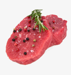 新鲜肉牛排和调味料高清图片