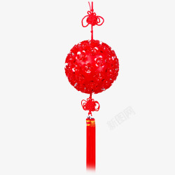 红色花球灯笼高清图片