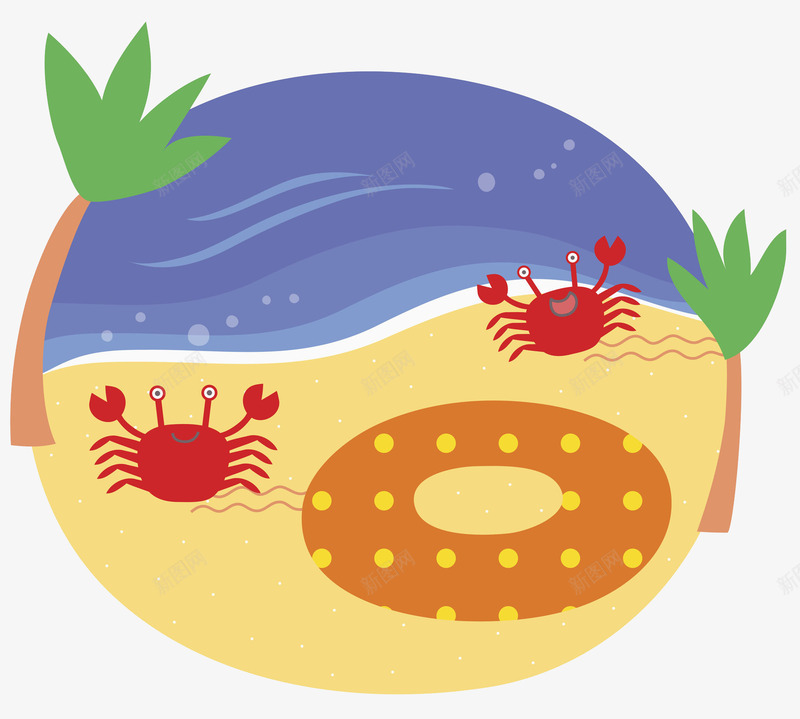 沙滩上的螃蟹png免抠素材_新图网 https://ixintu.com 吃螃蟹 水生 沙滩 海鲜 甲壳类 螃蟹