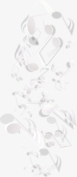 简约音乐会白色音符漂浮高清图片