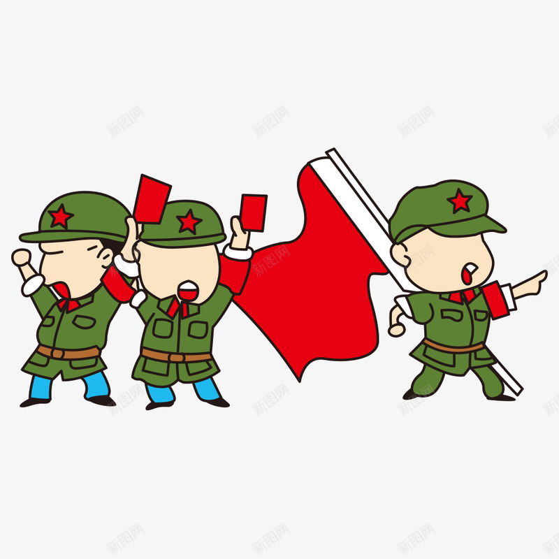 卡通人物png免抠素材_新图网 https://ixintu.com 中国军人 人物 卡通人物 插画 解放军