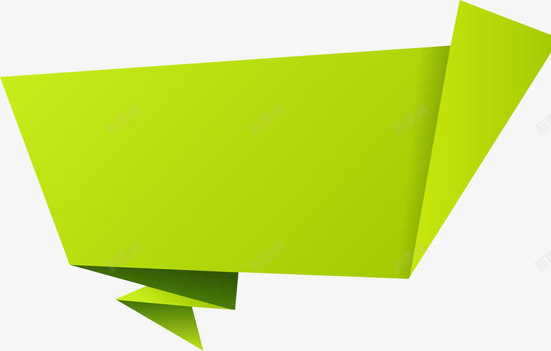 绿色折纸向不规则图形png免抠素材_新图网 https://ixintu.com 不规则 图形 绿色