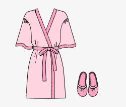 粉红色衣服欧式女士浴袍矢量图高清图片