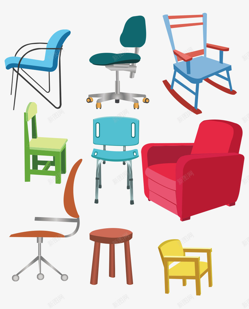 手绘椅子png免抠素材_新图网 https://ixintu.com nbsp 办公椅 卡通椅子 座椅 效果图 椅子 椅子大集 沙发 矢量素材 红色椅子 红色沙发 艺术 设计