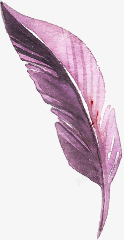 手绘紫色叶子装饰素材