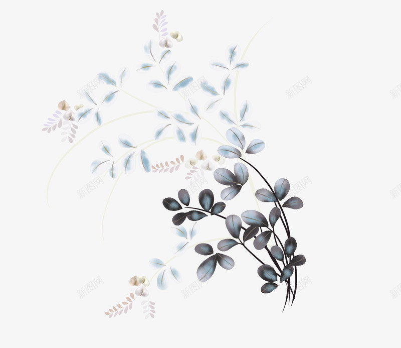 手绘素雅花朵图案png免抠素材_新图网 https://ixintu.com 卡通花朵 日式花朵图案 植物花朵 花卉