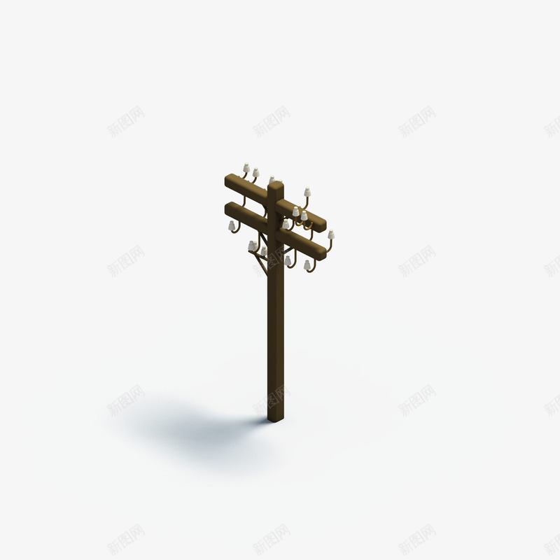 黑色的木质电线杆子png免抠素材_新图网 https://ixintu.com 可爱 树木 棕色 电线杆 立体 等轴3D 高清 高端