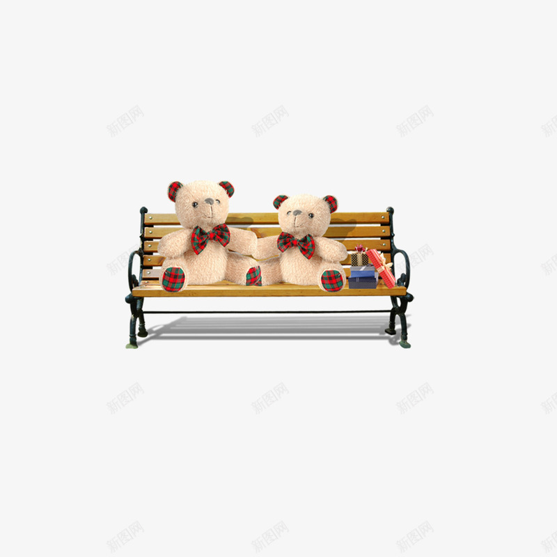 板凳上的小熊png免抠素材_新图网 https://ixintu.com 可爱 小熊 板凳 玩具