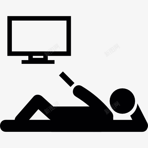 人躺着看电视图标png_新图网 https://ixintu.com 人 回忆看电视 屏幕 放松 电视屏幕