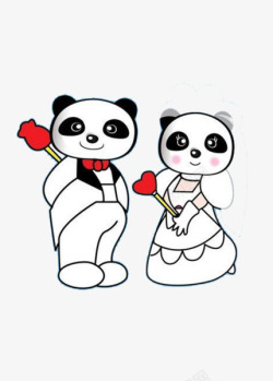 情侣熊猫素材
