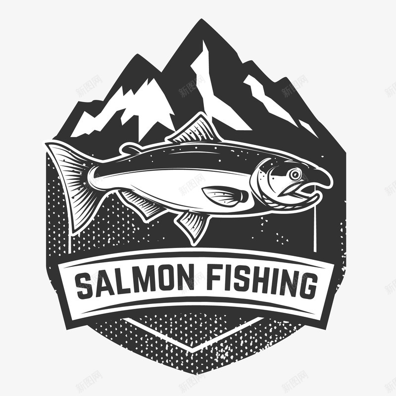 手绘捕鱼标签图标png_新图网 https://ixintu.com 打捞 捕鱼 标签设计 海鲜 食物 鱼类