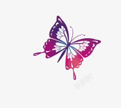 卡通紫色美丽的蝴蝶素材
