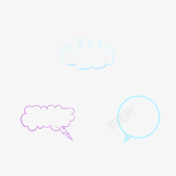 云朵对话框简单线条卡通气泡高清图片