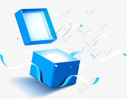 水彩盒子小清新蓝色盒子矢量图高清图片