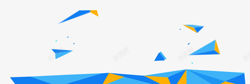蓝色几何装饰png免抠素材_新图网 https://ixintu.com 三角形 几何体 几何装饰 科技感 蓝色几何 蓝色素材 装饰