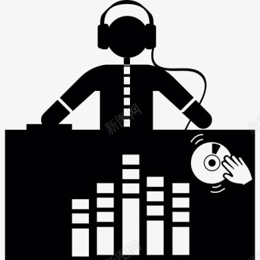DJ混音的音乐图标图标