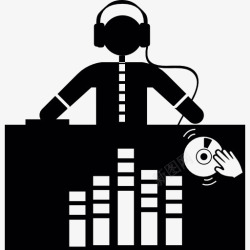 矢量搅拌机DJ混音的音乐图标高清图片