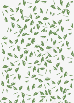 绿色花纹卡通绿色茶叶花纹背景高清图片