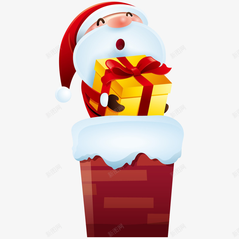 站在烟囱上面抱着礼物的圣诞老人png免抠素材_新图网 https://ixintu.com 圣诞老人 圣诞节 烟囱 礼物 精美装饰 红色 节日 雪花