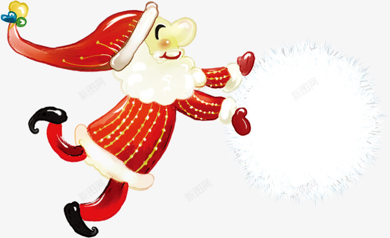 圣诞老人滚雪球png免抠素材_新图网 https://ixintu.com 圣诞 圣诞快乐 圣诞老人 圣诞老人滚雪球 雪球