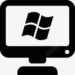Windows徽标计算机屏幕上的Windows徽标图标高清图片