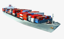 手绘单色游艇矢量图装着彩色箱子的货船高清图片