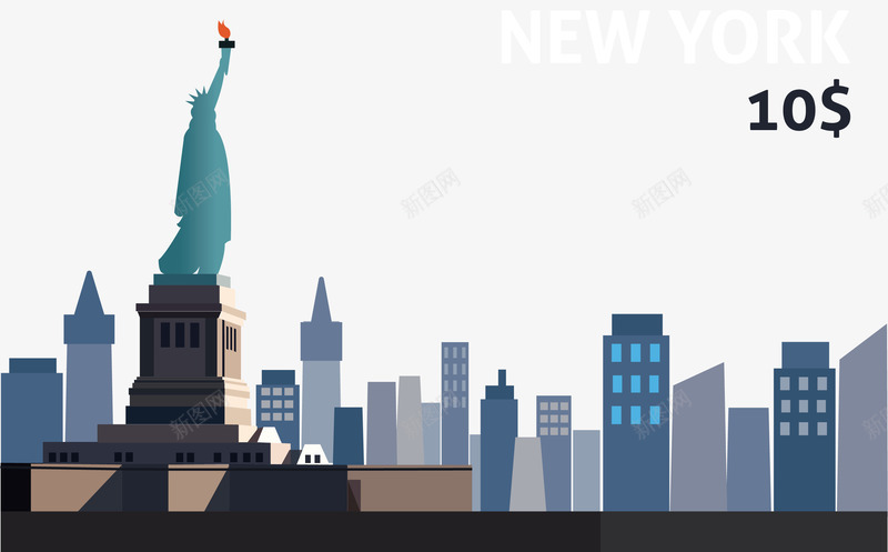 美国纽约自由女神png免抠素材_新图网 https://ixintu.com 矢量素材 纪念邮票 美国纽约 自由女神