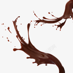 水花咖啡巧克力汁高清图片