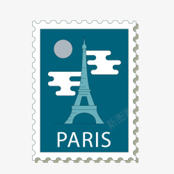 创意世界旅行邮票矢量图素材