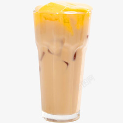 芒果布丁奶茶素材