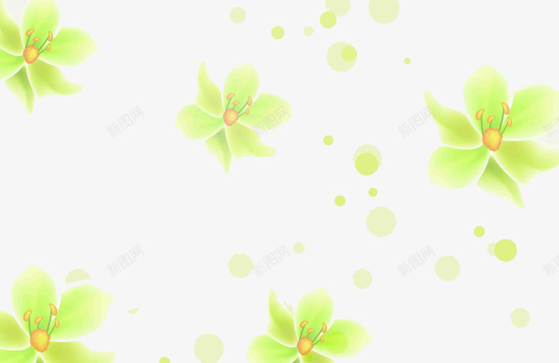 绿色花元素png免抠素材_新图网 https://ixintu.com 卡通绿色花 手绘花朵 泡泡 绿色 绿色小花png矢量元素 绿色花元素 花朵 青春