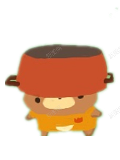 戴锅盔的小熊png免抠素材_新图网 https://ixintu.com 动物 棕色 橘子 餐具