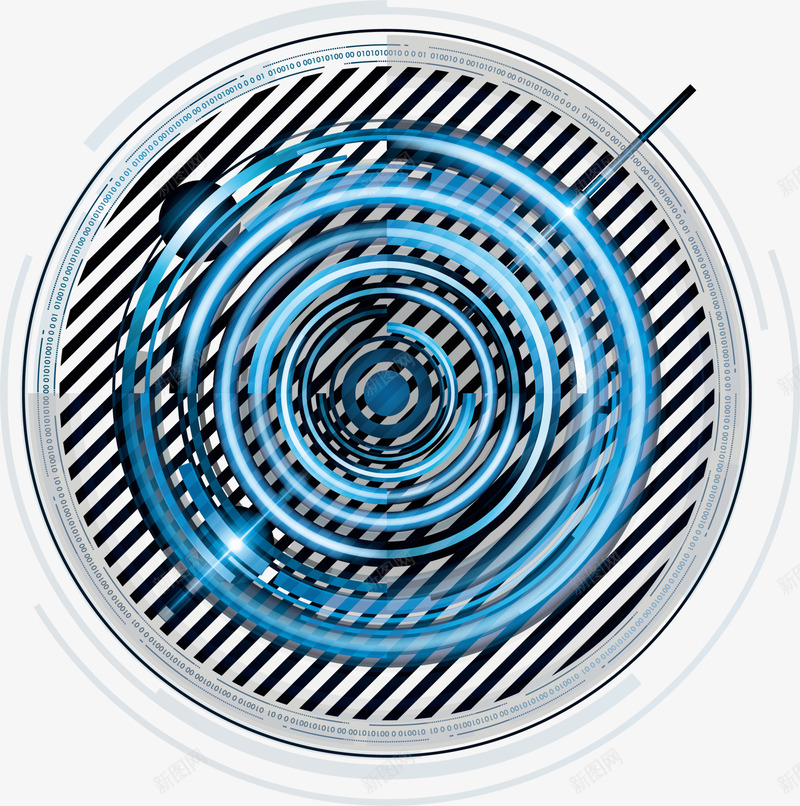 蓝色科幻圆圈png免抠素材_新图网 https://ixintu.com 几何图形 斜线圆圈 梦幻圆环 科幻圆圈 简约圆环 蓝色圆圈
