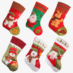 圣诞袜里的糖果圣诞老人袜子糖果袋高清图片