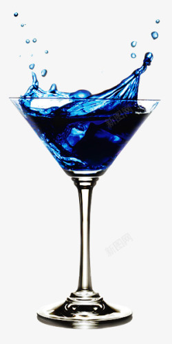 喝酒的灰熊蓝色鸡尾酒酒杯高清图片