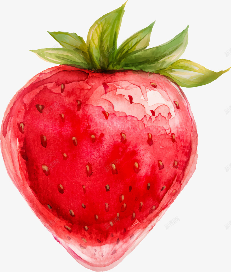 卡通手绘红色的草莓png免抠素材_新图网 https://ixintu.com 创意 动漫动画 卡通手绘 水果 简约 红色的草莓