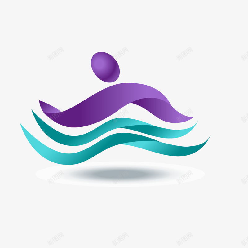 水彩游泳logo标志图标png_新图网 https://ixintu.com 免抠图 效果图 标志 水彩logo 游泳 装饰图 装饰画