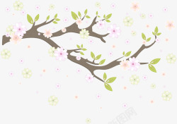春季开花树木矢量图素材