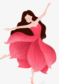 水彩跳舞的女孩跳舞的花仙子插画高清图片