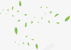 绿色树叶漂浮壁纸背景装饰素材