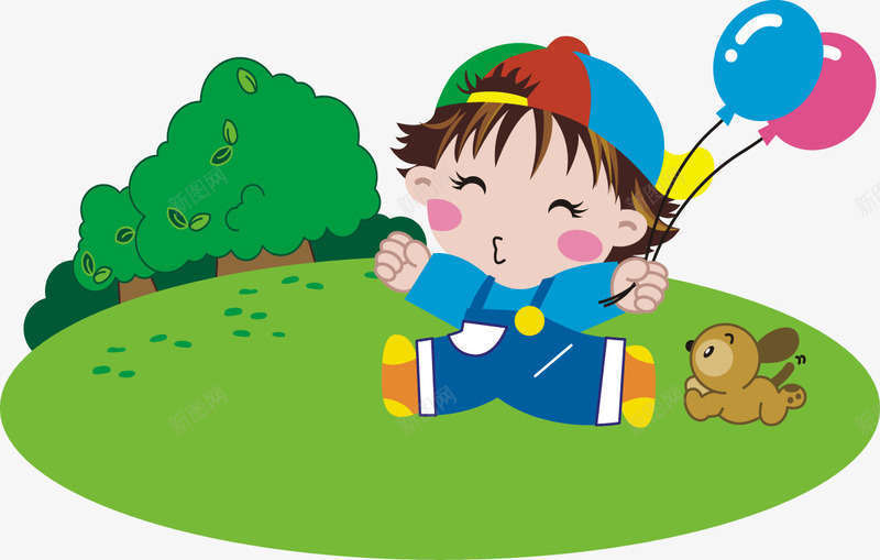 小男孩拿着气球和小狗一起玩耍png免抠素材_新图网 https://ixintu.com 小狗 小男孩 拿着 气球 清新 玩耍 绿色 草地