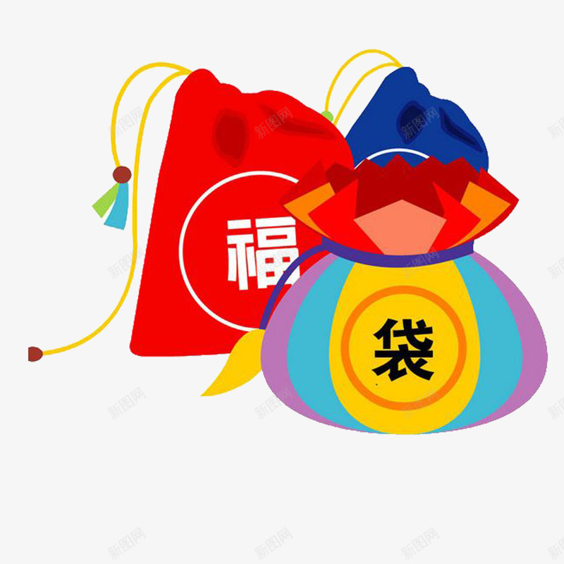 卡通福袋png免抠素材_新图网 https://ixintu.com MG动画 ppt 大福袋 活动 礼包 节日礼包