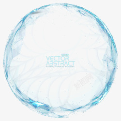 科技球体青色光效球体高清图片