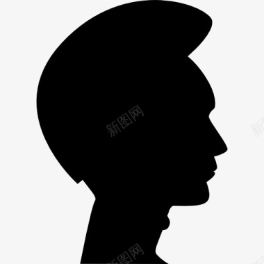 人的头发的形状在头侧视图的轮廓图标图标