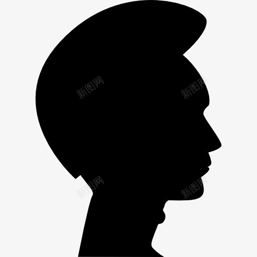 人的头发的形状在头侧视图的轮廓图标png_新图网 https://ixintu.com 人 人的剪影 侧视图 头发 形状 男 男人 男侧脸黑色剪影 美发沙龙